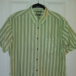 KUHL GREEN STRIPED SHORT SLEEVE SIZE LARGE